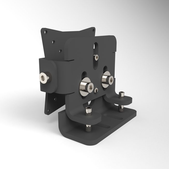 Advanced Vesa Mount — accessoire en acier découpé au laser pour cockpit sim racing VMS, fabriqué en Tunisie par VMS