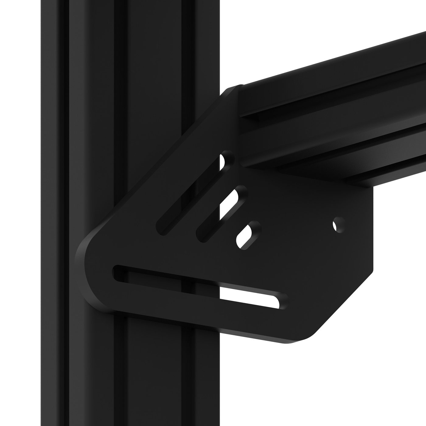 Cockpit Prime Pro — cockpit sim racing en profilé aluminium industriel 40×80, thermolaquage noir, fabriqué en Tunisie par VMS — vue 5