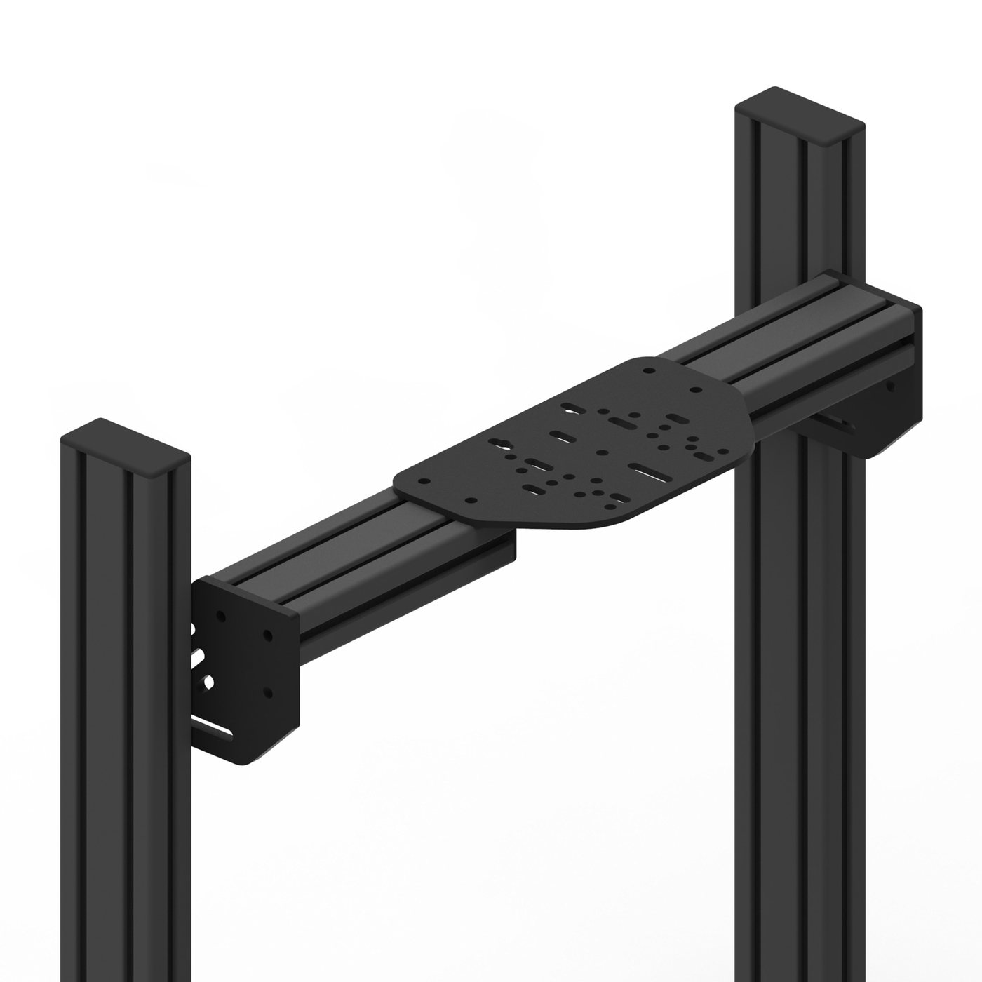Cockpit Prime Pro — cockpit sim racing en profilé aluminium industriel 40×80, thermolaquage noir, fabriqué en Tunisie par VMS — vue 6