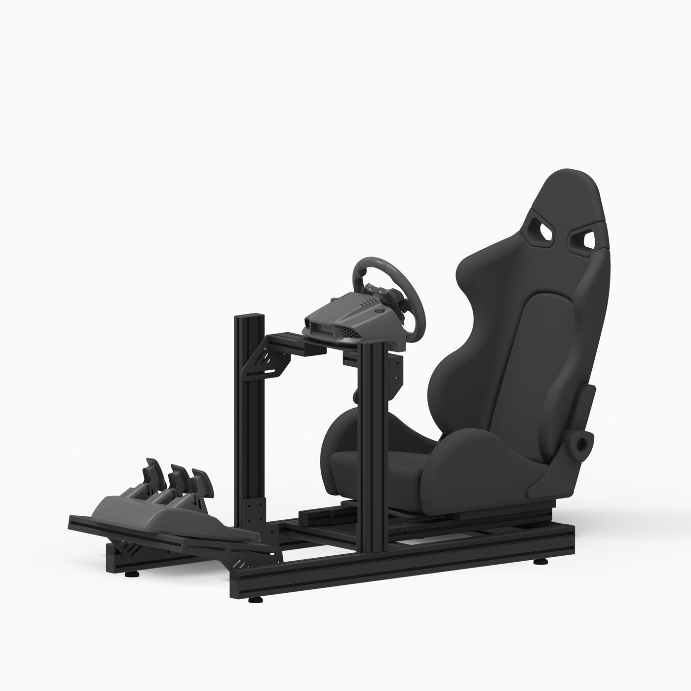Prime One Seat — cockpit sim racing complet avec véritable siège baquet automobile, fabriqué en Tunisie par VMS — vue 3