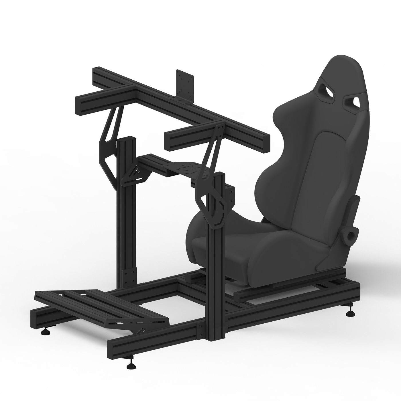 Prime Pro Full Setup — cockpit sim racing complet avec véritable siège baquet automobile, fabriqué en Tunisie par VMS — vue 2