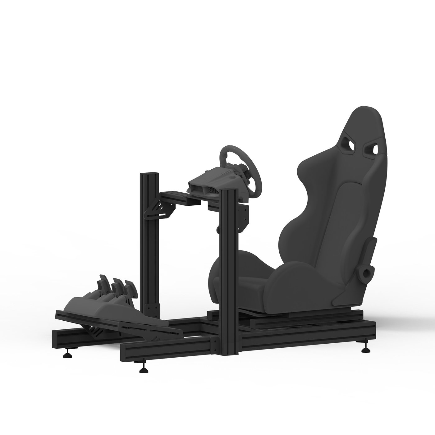 Prime Pro Seat — cockpit sim racing complet avec véritable siège baquet automobile, fabriqué en Tunisie par VMS — vue 1