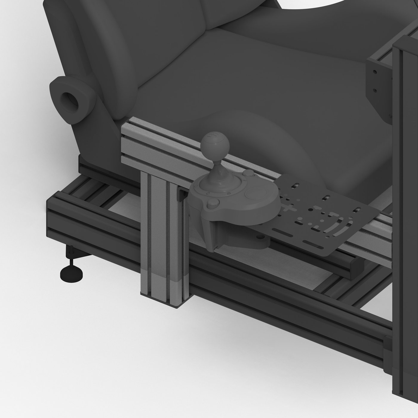 Side Mount Prime Pro — support latéral en aluminium industriel pour cockpit sim racing, fabriqué en Tunisie par VMS — vue 2
