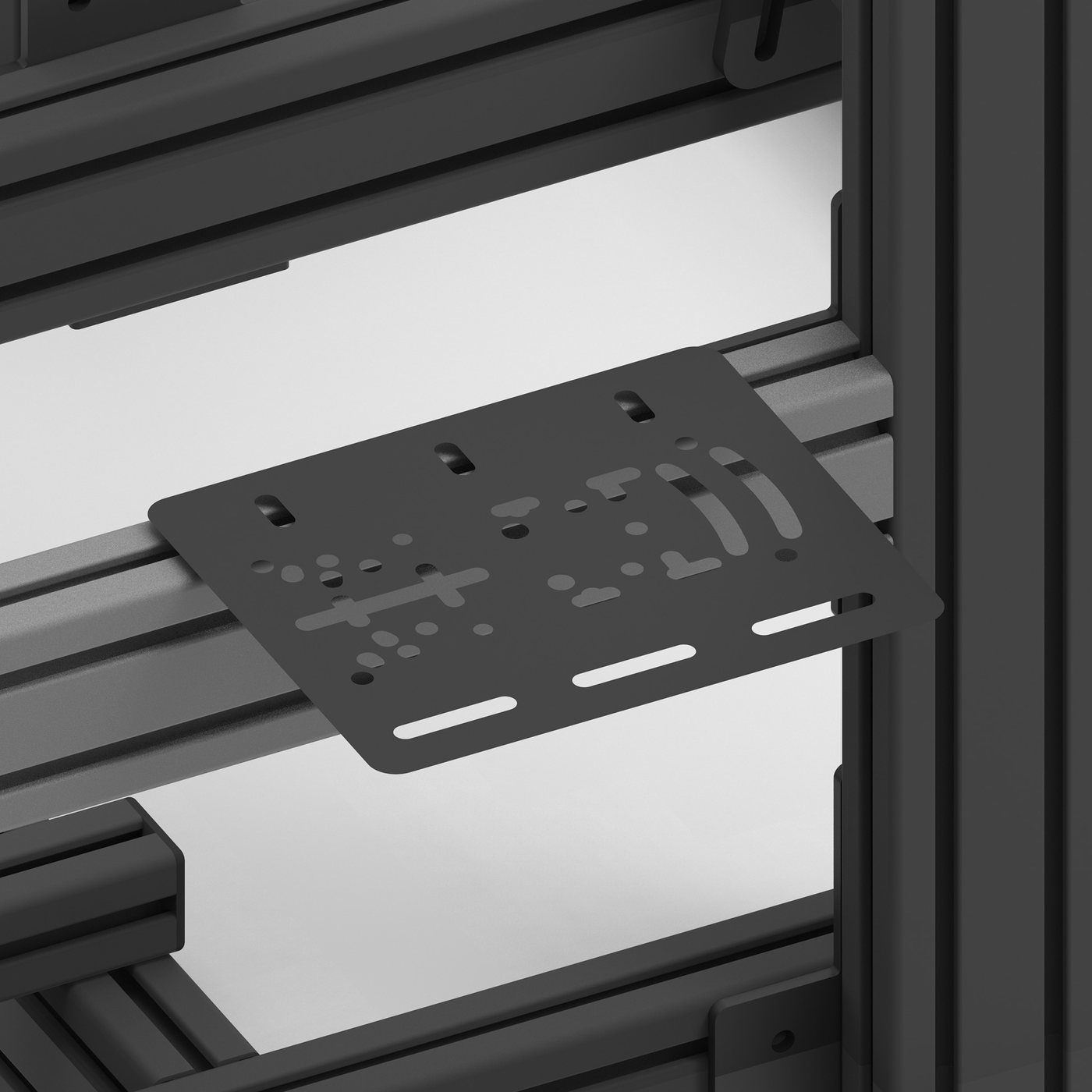 Side Mount Prime Pro — support latéral en aluminium industriel pour cockpit sim racing, fabriqué en Tunisie par VMS — vue 3