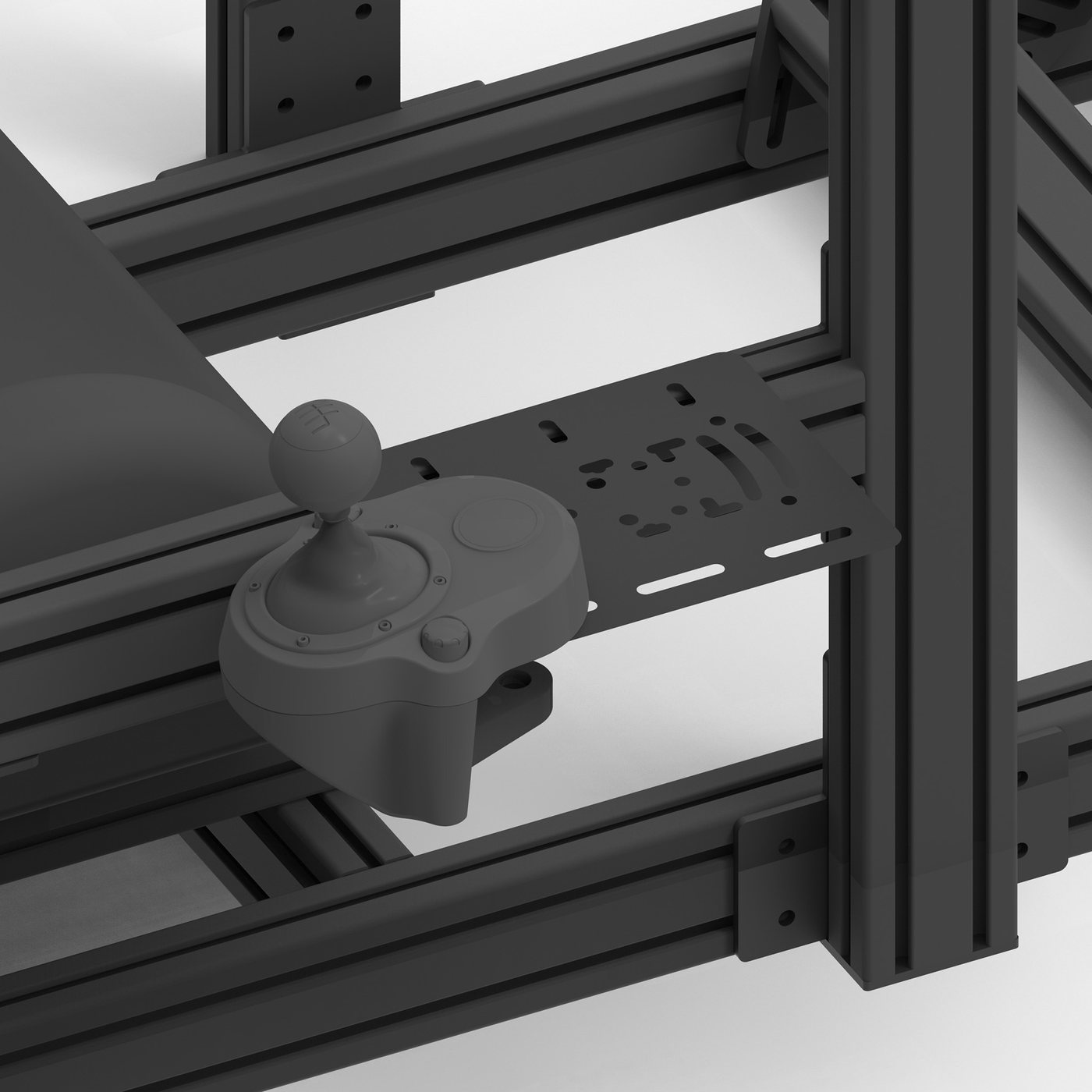 Side Mount Prime Pro — support latéral en aluminium industriel pour cockpit sim racing, fabriqué en Tunisie par VMS — vue 4