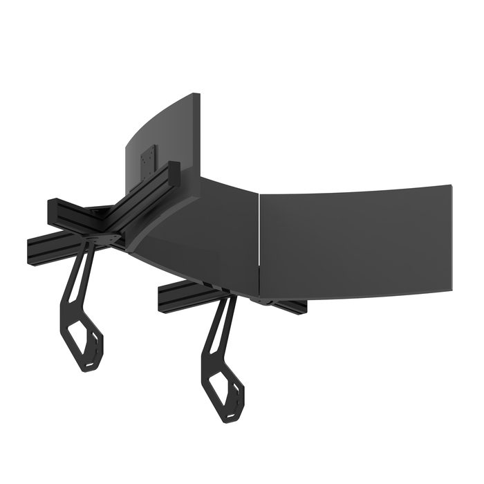 Support Triple Écran Intégré Prime — support écran intégré pour cockpit sim racing en aluminium, fabriqué en Tunisie par VMS