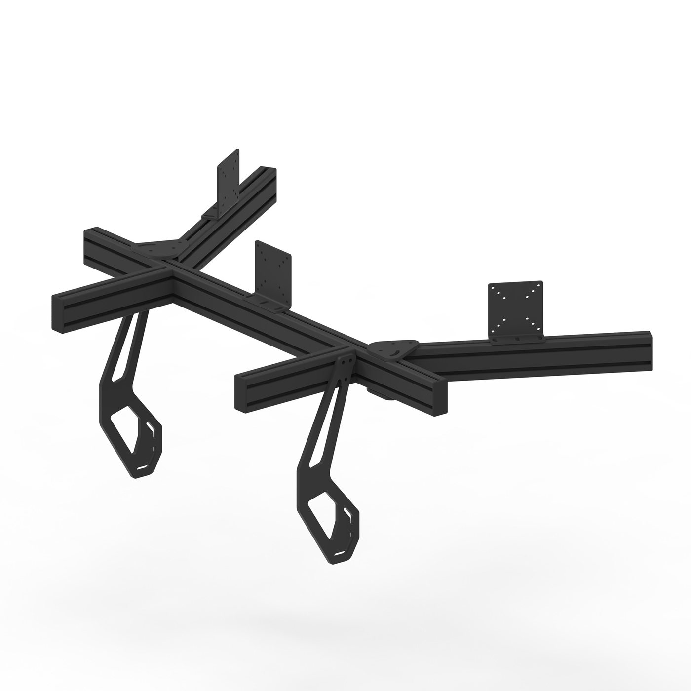 Support Triple Écran Intégré Prime — support écran intégré pour cockpit sim racing en aluminium, fabriqué en Tunisie par VMS — vue 4